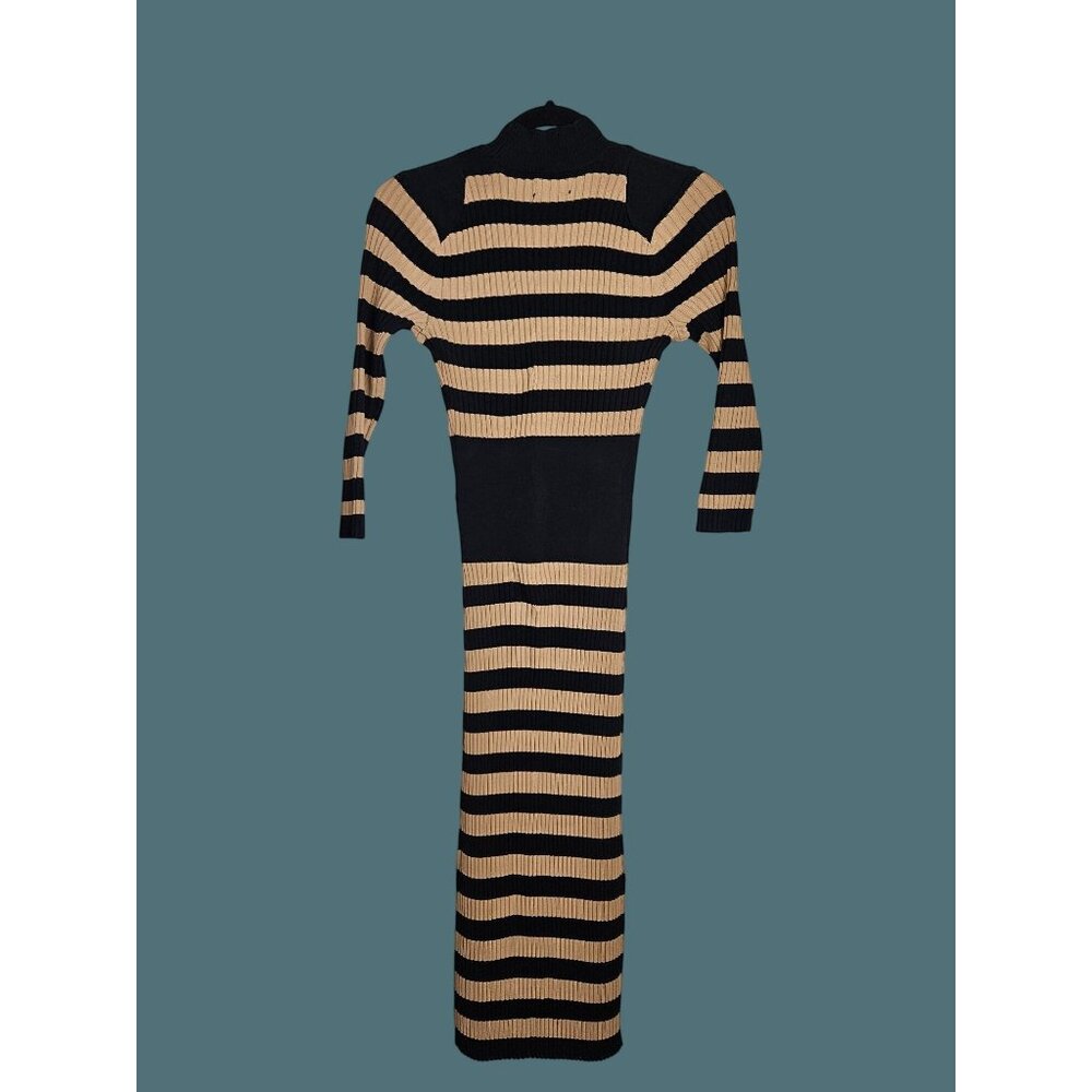 Gabrielle Union New York & Company XS Striped Ribbed Knit Sweater Dress Stretchy - Picture 3 of 7